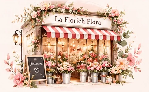 ภาพวาดหน้าร้าน La Florich Flora