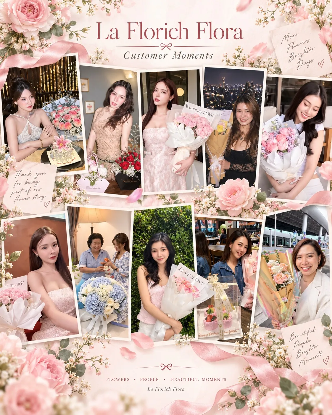 La Florich Flora Customer Moments รวมภาพลูกค้ากับช่อดอกไม้
