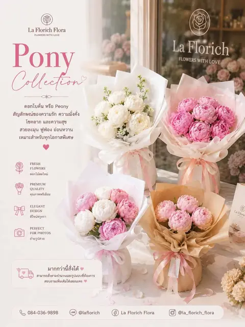 Pony Collection ช่อดอกไม้ทรงกลม
